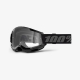100 PROCENT GOGLE STRATA 2 BLACK - CLEAR LENS - KOLOR CZARNY/SZARY SZYBKA PRZEŹROCZYSTA