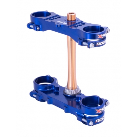 XTRIG PÓŁKI ZAWIESZENIA PRZEDNIEGO ROCS TECH TRIPLE CLAMPS YAMAHA YZ 250F '24-'25 YZ 450F '23-'25 (OFFSET 22MM) KOLOR NIEBIESKI