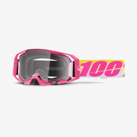 100 PROCENT GOGLE ARMATIC SELLARS - CLEAR LENS - KOLOR RÓŻOWY/ŻÓŁTY/BIAŁY SZYBA PRZEŹROCZYSTA