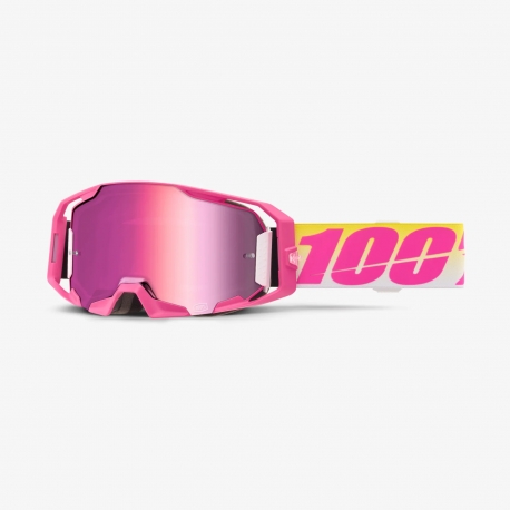 100 PROCENT GOGLE ARMATIC SELLARS - MIRROR PINK LENS - KOLOR RÓŻOWY/ŻÓŁTY/BIAŁY SZYBA RÓŻOWE LUSTRO