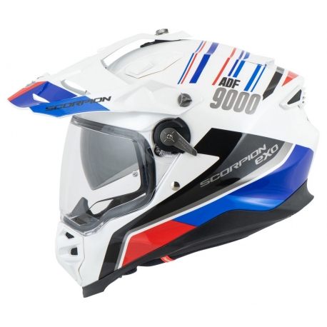 SCORPION KASK DUAL ENDURO / ADVENTURE ADF-9000 AIR DESERT WHITE/BLUE/RED KOLOR BIAŁY/NIEBIESKI/CZERWONY ROZMIAR L