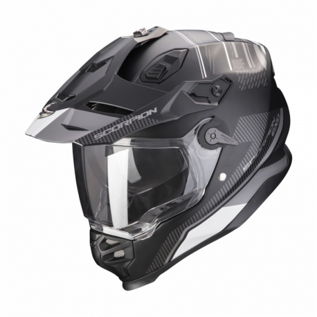 SCORPION KASK DUAL ENDURO / ADVENTURE ADF-9000 AIR DESERT KOLOR CZARNY/SREBRNY MAT ROZMIAR XL