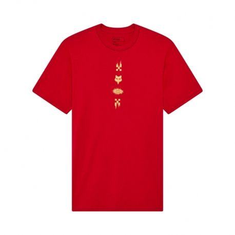 T-SHIRT FOX CHECKERED PREM CARDINAL