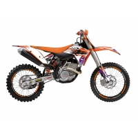 BLACKBIRD KOMPLET NAKLEJEK (OKLEIN) KTM EXC/EXC-F '08-'11, SX/SX-F 125 '07-'10 DREAM 5 KOLOR POMARAŃCZOWY CZARNY