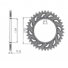 SUNSTAR ZĘBATKA TYLNA ALUMINIOWA (ERGAL) 489 50 KAWASAKI KX/KXF `84-18 (JTR460.50) (ŁAŃC. 520) (48950JT) KOLOR CZARNY - OFERTA S
