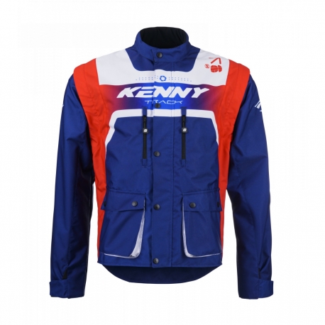 KENNY RACING KURTKA ADVENTURE/ENDURO MODEL TRACK PATRIOT KOLOR CZERWONY/NIEBIESKI/BIAŁY FLUO ROZMIAR L