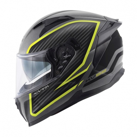 KAPPA 2024/12 KASK KV52 KRONOS INTEGRALNY Z BLENDĄ KOLOR TYTANOWY CZARNY ŻÓŁTY FLUO MAT CARBON LOOK ROZMIAR 56 / S (HOMOLOGACJA 