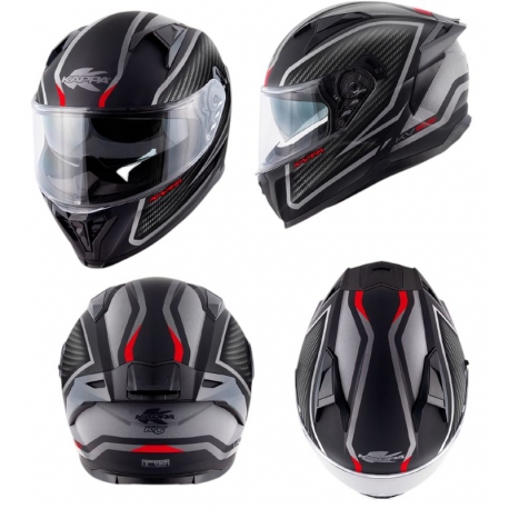 KAPPA 2024/12 KASK KV52 KRONOS INTEGRALNY Z BLENDĄ KOLOR CZARNY TYTANOWY MAT CARBON LOOK ROZMIAR 61 / XL (HOMOLOGACJA ECE 22R06)