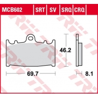 TRW ZF KLOCKI HAMULCOWE KH158 SINTER TRACK HUSABERG FS 450 '03-'05, FS 650 '01-'05, KAWASAKI ZZR 500 '90-'05, SUZUKI RGV 250 '91