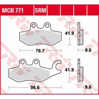 TRW ZF KLOCKI HAMULCOWE KH418 ORGANIC PIAGGIO BEVERLY 125 '10-, MEDELEY 125 '16-, MP3 125 '09-'12, X7 125 '08-'12, XEVO 125 '07-