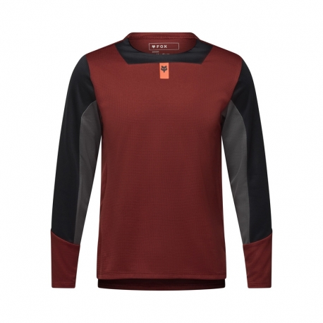 KOSZULKA ROWEROWA Z DŁUGIM RĘKAWEM FOX JUNIOR DEFEND RUST YL