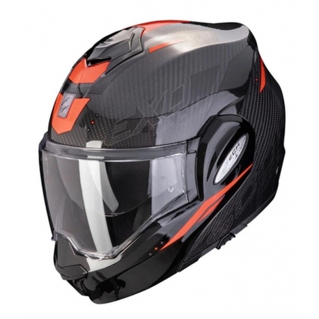 SCORPION KASK SZCZĘKOWY (SZCZĘKA DO TYŁU) EXO-TECH CARBON ROVER BK-RED KOLOR CZARNY/CZERWONY ROZMIAR XL