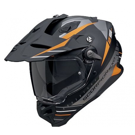 SCORPION KASK DUAL ENDURO / ADVENTURE ADF-9000 AIR FEAT BLACK/SILVER/ORANGE KOLOR CZARNY/SREBRNY/POMARAŃCZOWY MAT ROZMIAR L
