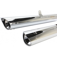 LONG SLIP ON MUFFLERS WITH SCALLOPED TIPS CHROME HONDA