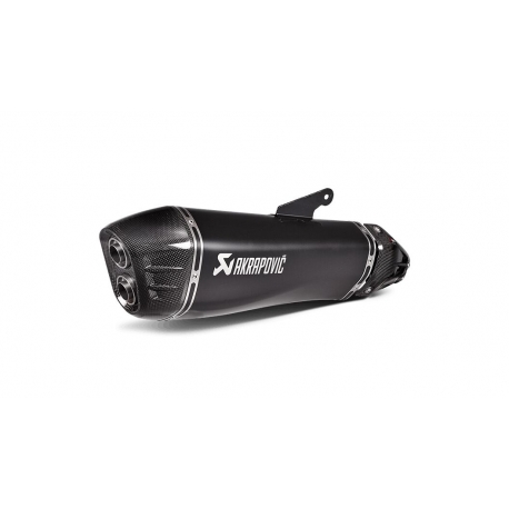 SLIP-ON LINE MUFFLER BLACK TITANIUM CARBON END CAP