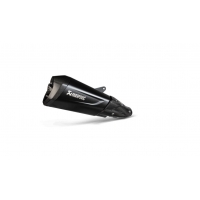 SLIP-ON LINE MUFFLER BLACK STAINLESS STEEL CARBON END CAP