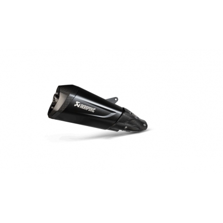 SLIP-ON LINE MUFFLER BLACK STAINLESS STEEL CARBON END CAP