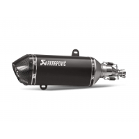 SLIP-ON LINE MUFFLER BLACK STAINLESS STEEL CARBON END CAP
