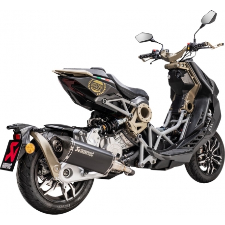 SLIP-ON LINE MUFFLER BLACK STAINLESS STEEL CARBON END CAP