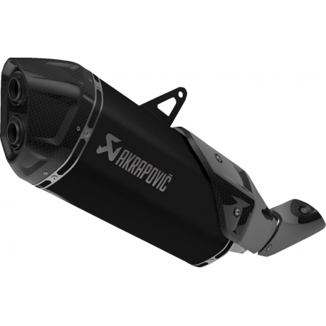 SLIP-ON LINE MUFFLER BLACK TITANIUM CARBON END CAP