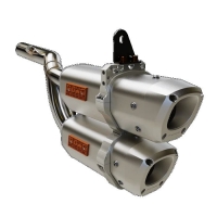APX SLIP-ON DUAL MUFFLER ALUMINIUM