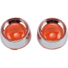DEEP DISH BEZELS FOR BULLET TURN SIGNALS AMBER LENS CHROME BEZEL
