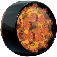 TURN SIGNAL INSERTS ECE COMPLIANT BULLET STYLE AMBER LED AMBER LENS BLACK BEZEL