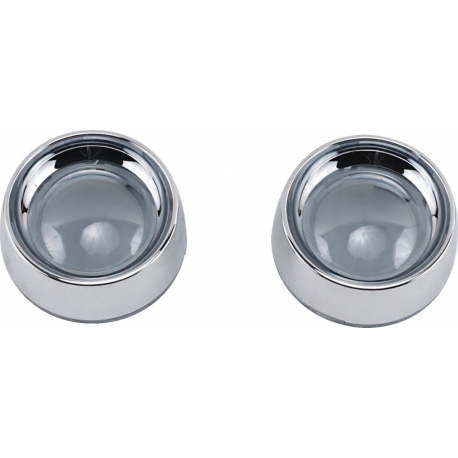 DEEP DISH BEZELS FOR BULLET TURN SIGNALS SMOKE LENS CHROME BEZEL