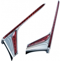 VERTICAL REAR LED LIGHT STRIPS WITH RED LENSES CHROME
