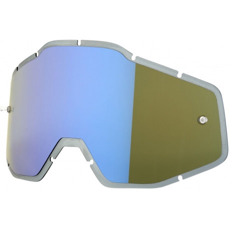 MIRROR BLUE/SMOKE ANTI-FOG INJECTED REPLACEMENT LENS FOR 100% GOGGLES
