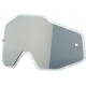 MIRROR SILVER FLASH/SMOKE ANTI-FOG INJECTED REPLACEMENT LENS FOR 100% GOGGLES