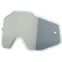 MIRROR SILVER FLASH/SMOKE ANTI-FOG INJECTED REPLACEMENT LENS FOR 100% GOGGLES