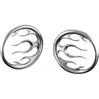 FRONT SPEAKER GRILLS FLAME CHROME