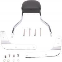 SHORT SQUARE SISSY BAR WITH PAD CHROME