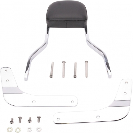 SHORT SQUARE SISSY BAR WITH PAD CHROME