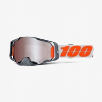 100 PROCENT GOGLE ARMEGA HIPER SILVER - MIRROR SILVER FLASH LENS - KOLOR SZARY/CZERWONY SZYBKA SREBRNE LUSTRO