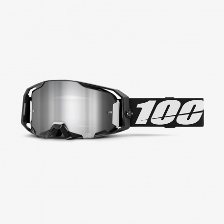 100 PROCENT GOGLE ARMATIC BLACK - MIRROR SILVER FLASH LENS - KOLOR CZARNY/BIAŁY SZYBA SREBRNE LUSTRO