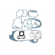 XRADICAL (ARTEIN GASKETS) KOMPLET USZCZELEK KYMCO VITALITY 50 4T , AGILITY R10 50 4T , AGILITY R12 50 4T , PEUGEOT V-CLIC 50 4T 