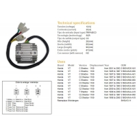 DZE REGULATOR NAPIĘCIA HONDA VT1100C/C2/C3 SHADOW '87-'03 (35A) (31600-MAH-008) (ESR120) (SH541G-11)