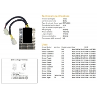 DZE REGULATOR NAPIĘCIA KYMCO XCTING 250/500 '06-'11 DINK 200 '06-'13 PEOPLE 125/200/250 '07-'14 (ESR921)