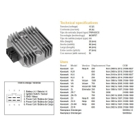 DZE REGULATOR NAPIĘCIA KAWASAKI VN 750 '94-'06 VN 1500 '96-'99 ZX 6 '93-'01 ZX-6R '95-'97 ZR-7 (RGU-404,ESR260) (21066-1089,