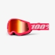 100 PROCENT GOGLE STRATA 2 PINK - MIRROR RED LENS - KOLOR RÓŻOWY/BIAŁY SZYBKA CZERWONE LUSTRO