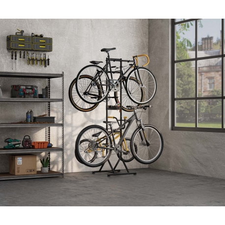 BIKETEC (2024/06) STOJAK ROWEROWY (WOLNOSTOJĄCY NA 4 ROWERY) KOLOR CZARNY ( BIKE RACK)
