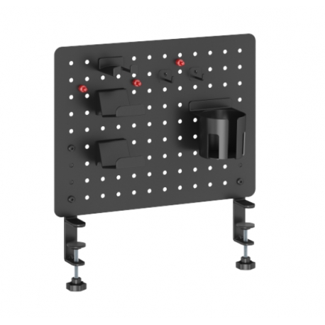 BIKETEC ORGANIZER NA BIURKO WARSZTATOWE ZESTAW 420 X 99 X 477 MM MONTAŻ NA ZACISK STAL MALOWANA PROSZKOWO KOLOR CZARNY