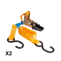 BIKETEC 2 PASY TRANSPORTOWE 25MM X 3M OBCIĄŻENIE DO 350KG, 2 PASY, KOLOR POMARAŃCZOWY