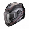 SCORPION KASK SZCZĘKOWY (SZCZĘKA DO TYŁU) EXO-TECH PRO COMMUTA BK-S-RD KOLOR CZARNY/SREBRNY/CZERWONY ROZMIAR M