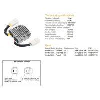 DZE REGULATOR NAPIĘCIA HONDA NSS 250 FORZA '05-'07 (OEM 31600-KSV-J01) MOSFET (50A)