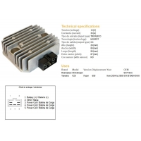 DZE REGULATOR NAPIĘCIA YAMAHA FZ6 '04-'09 FAZER 600 '04-'09 (ESR269) (5VX-81960-00-00)