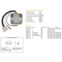 DZE REGULATOR NAPIĘCIA HONDA CB 350F '72-'75 CB 400F '76-'78 CB 500K '71-'73 CB 550F/K '74-'78 CB 750KF/A/K '69-'78 (ESR240)