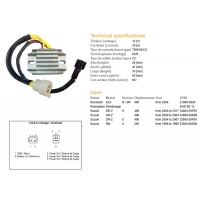 DZE REGULATOR NAPIĘCIA SUZUKI DRZ 400/E/S '00-'17 (DR-Z) KAWASAKI KLX 400 '04- (32800-29F00, 32800-08D00) (SH572E-12) (ESR105)